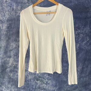 & Other Stories Cream Ribbed Long Sleeve Shirt Sz S